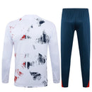 Conjunto Paris Saint Germain Ziper Curto Treino Branco e Azul