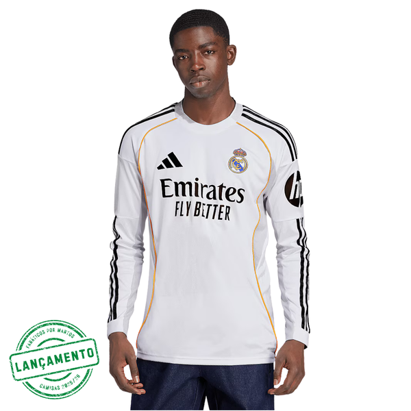 Camisa Real Madrid Manga Longa 2025/26 Home